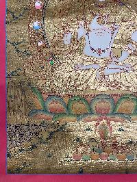 Buddhist Hand Painted Thangka Of Vajrasattva, [real Gold], Lama`s Art