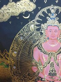 Buddhist Thangka Of Aparimita Thangka, [black And Golden], Chepame, Amitayus