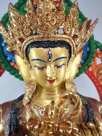[traditional Style] Of Namgyalma, [partly Gold Plated] With Color Painted Background