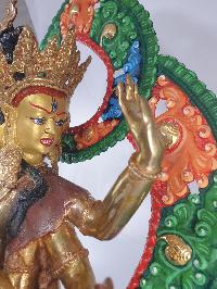 [traditional Style] Of Namgyalma, [partly Gold Plated] With Color Painted Background
