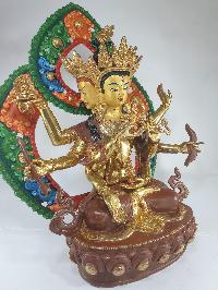 [traditional Style] Of Namgyalma, [partly Gold Plated] With Color Painted Background