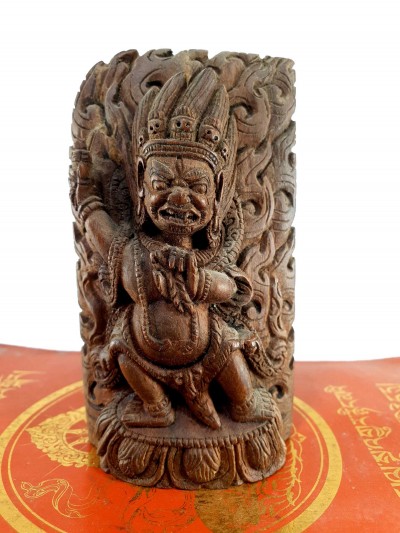 Statue Of Vajrapani [chana Dorje], [chana Dorje], Wooden [hand Carved]