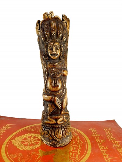 Tibetan Horn [bone] Stamp, [vajravarahi - Dorje Phagmo Carved]