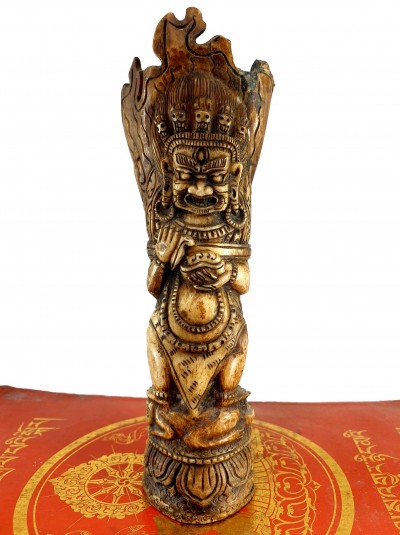 Tibetan Horn [bone] Stamp, [mahakala Carved]
