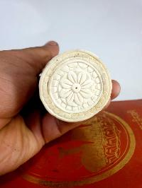Tibetan Horn [bone] Stamp, [dharma Chakra Design]