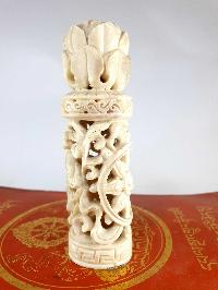 Tibetan Horn [bone] Stamp, [dharma Chakra Design]