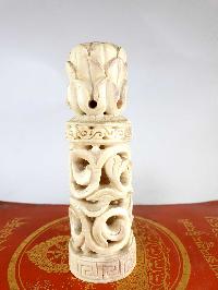 Tibetan Horn [bone] Stamp, [dharma Chakra Design]