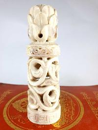Tibetan Horn [bone] Stamp, [dharma Chakra Design]