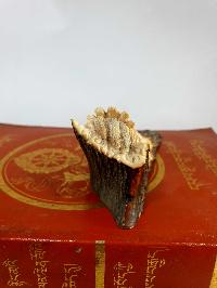Buddhist Mahakala Carved In Yak Bone, On A Wooden Stand