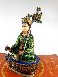 Resin Statue Of Padmasambhava [traditional Color Painted], [white, Green, Blue]
