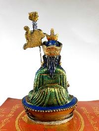 Resin Statue Of Padmasambhava [traditional Color Painted], [white, Green, Blue]