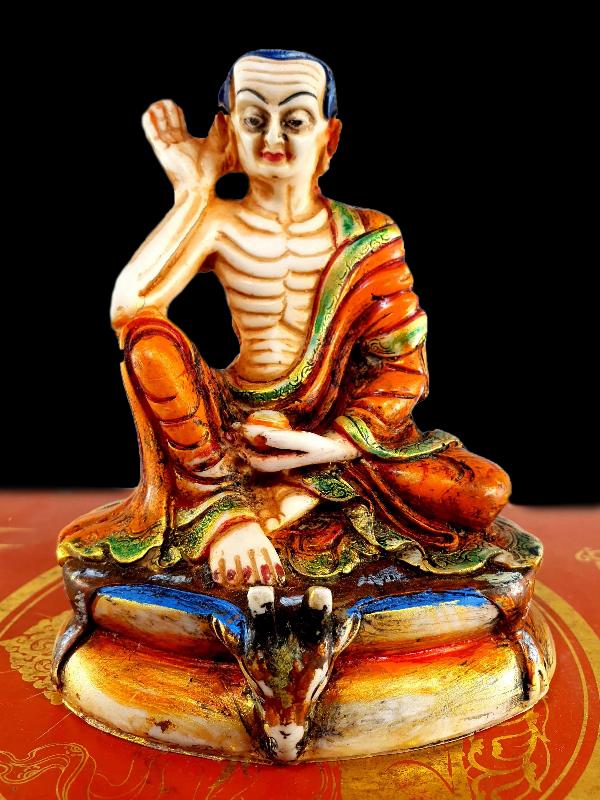 Resin Statue Of Milarepa [traditional Color Painted], [white Orange]