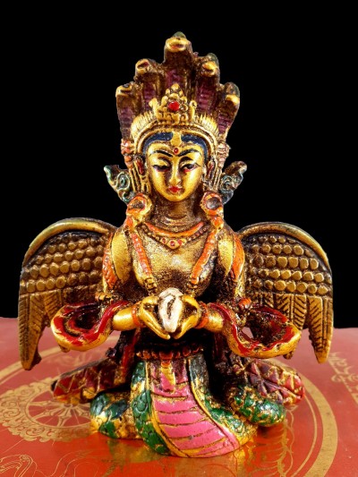 Resin Statue Of Naga Kanya [traditional Color Painted], [white And Mix Color]