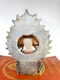 Resin Statue Of Maitreya Buddha [traditional Color Painted], [white And Blue]