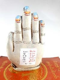 Resin Statue Of Amoghasiddhi Buddha [traditional Color Painted], [white And Yellow]