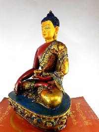 Resin Statue Of Shakyamuni Buddha [traditional Color Painted], [red], [painted Face]