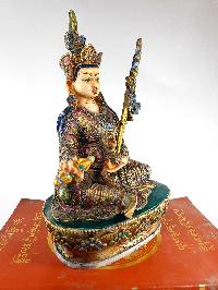 Resin Statue Of Padmasambhava [traditional Color Painted], [white And Green]