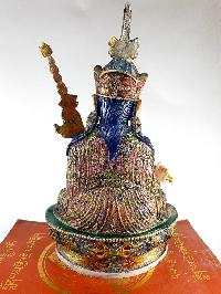 Resin Statue Of Padmasambhava [traditional Color Painted], [white And Green]