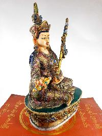 Resin Statue Of Padmasambhava [traditional Color Painted], [white And Green]