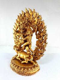 Buddhist Statue Of Yamantaka And Consort [shakti], [full Gold Plated], [fine Quality]