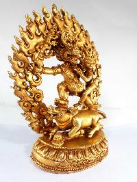 Buddhist Statue Of Yamantaka And Consort [shakti], [full Gold Plated], [fine Quality]