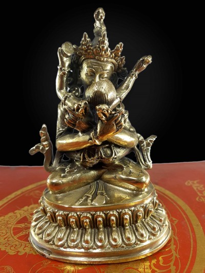 Buddhist Statue Of Vajradhara With Consort [shakti], [glossy], [free Patina Finishing], [choice Of Material]