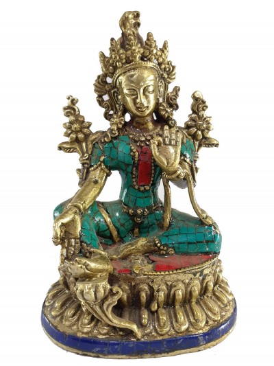 Statue Of Green Tara, [stone Setting]