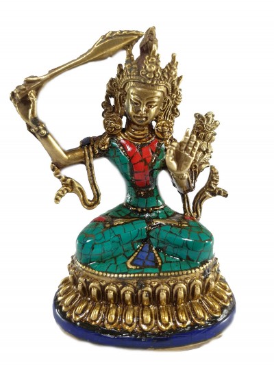 Statue Of Manjushri, [stone Setting]