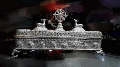 [real Silver], [high Quality], Handmade Buddhist Incense Burner, With Ashtamangala Carving
