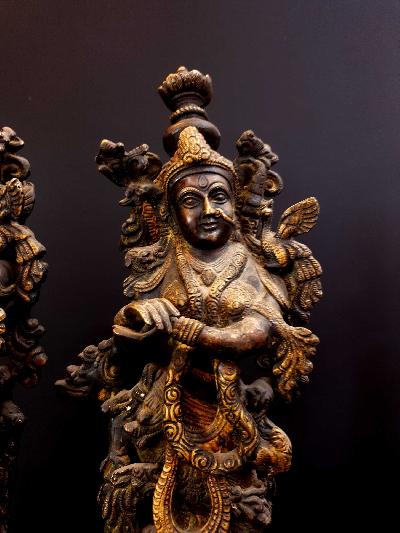 [large], Statue Of Radha And Krishna, [antique Finishing]