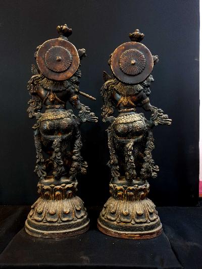 [large], Statue Of Radha And Krishna, [antique Finishing]