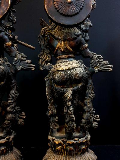 [large], Statue Of Radha And Krishna, [antique Finishing]