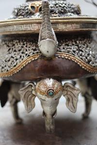 [high Quality], Hanging Incense Burner, Copper With [deep Carving], [silver Plated], [oxidized], [makal, Maka, Incense Burner]