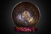 Fine Carving Singing Bowl [jambati], With [amitabha Buddha], [etching Carving], [select Accessories]