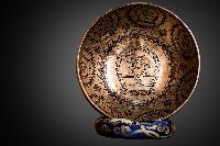 Fine Carving Singing Bowl [jambati], With [citipati], [etching Carving], [select Accessories]
