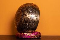 Fine Carving Singing Bowl [jambati], With [chenrezig], [etching Carving], [select Accessories]