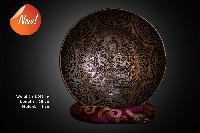 Fine Carving Singing Bowl [jambati], With [chenrezig], [etching Carving], [select Accessories]