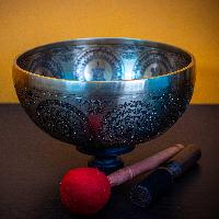Fine Carving Singing Bowl [jambati], With [ashtamangala], [etching Carving], [select Accessories]