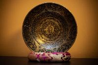 Fine Carving Singing Bowl [jambati], With [mantra Carving], [etching Carving], [select Accessories]