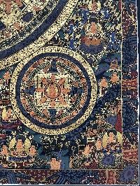 Buddhist Hand Painted Thangka Of Pancha Buddha Mandala Thangka