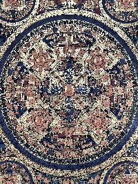 Buddhist Hand Painted Thangka Of Pancha Buddha Mandala Thangka