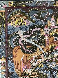 Buddhist Handmade Thangka Of Wheel Of Life Thangka
