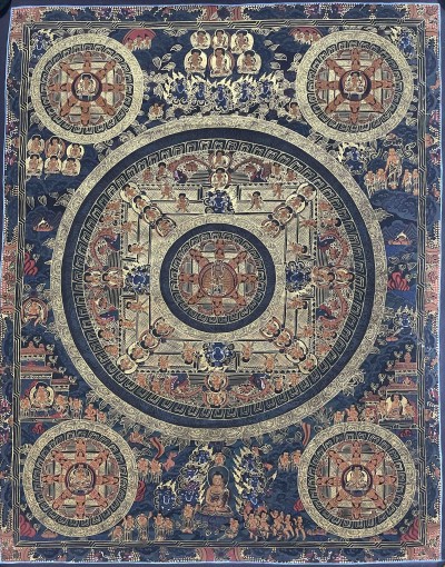 Buddhist Handmade Thangka Of Lokeshvara Mandala Thangka