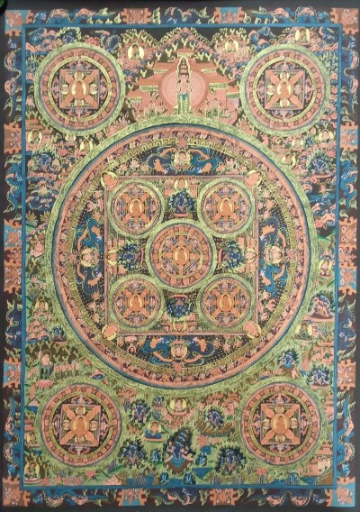 Buddhist Handmade Thangka Of Ten Mandala Thangka
