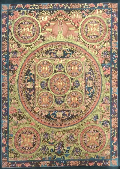 Buddhist Handmade Thangka Of Ten Mandala Thangka