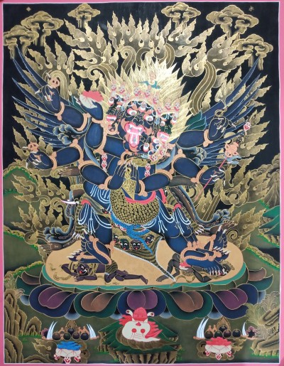 [master Quality], Buddhist Thangka Of Vajrakilaya - Dorje Phurba, [original]