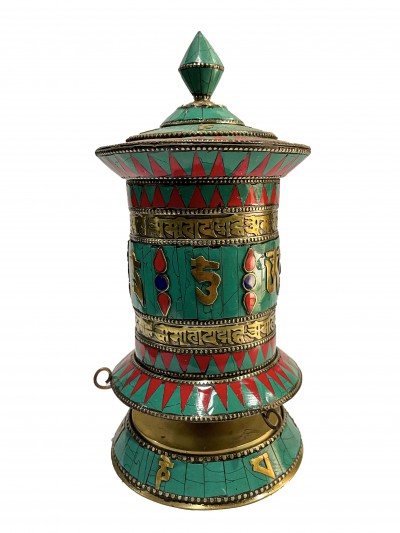 Table Prayer Wheel Medium Size, [stone Setting]