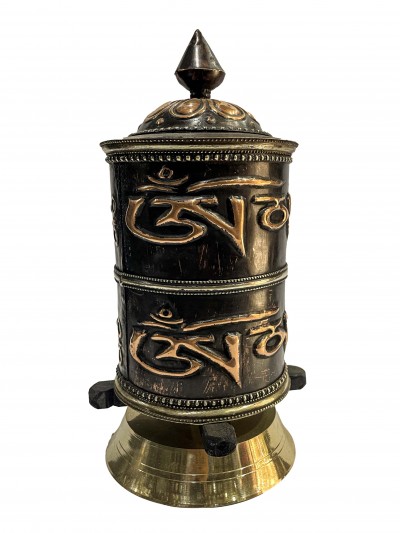Table Prayer Wheel With Mantra Inside, [black Color]