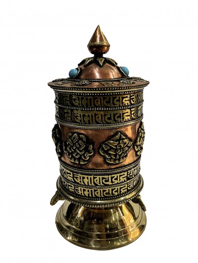 Table Prayer Wheel With Mantra Inside, [stone Setting]