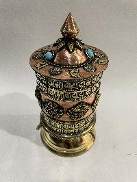 Table Prayer Wheel With Mantra Inside, [stone Setting]